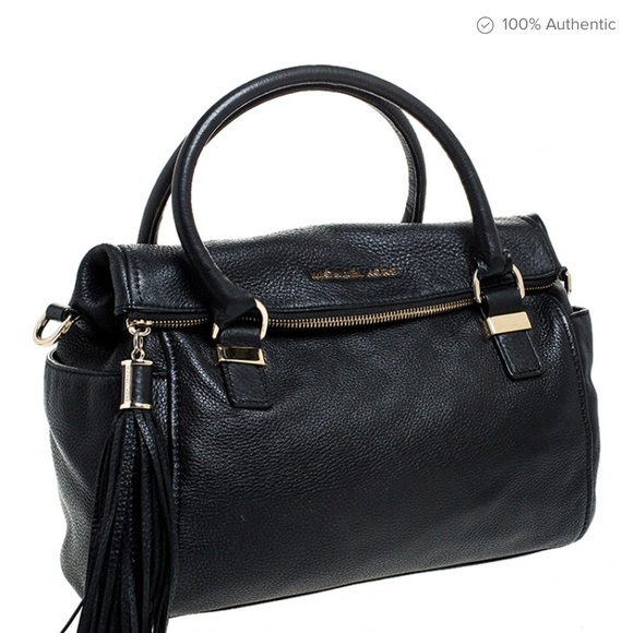 Michael Kors Black Leather Bedford Tassel Shoulder Bag - Picture 2 of 9